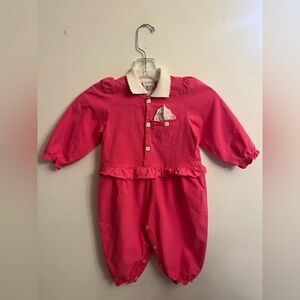 Vintage 90s Walt Disney Collection Winnie the Pooh Pink Romper 32 lbs